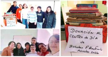Biblioteca Popular Almafuerte donó libros al Centro de Día