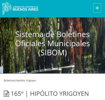 SIBOM: dcretos en Hipólito Yrigoyen